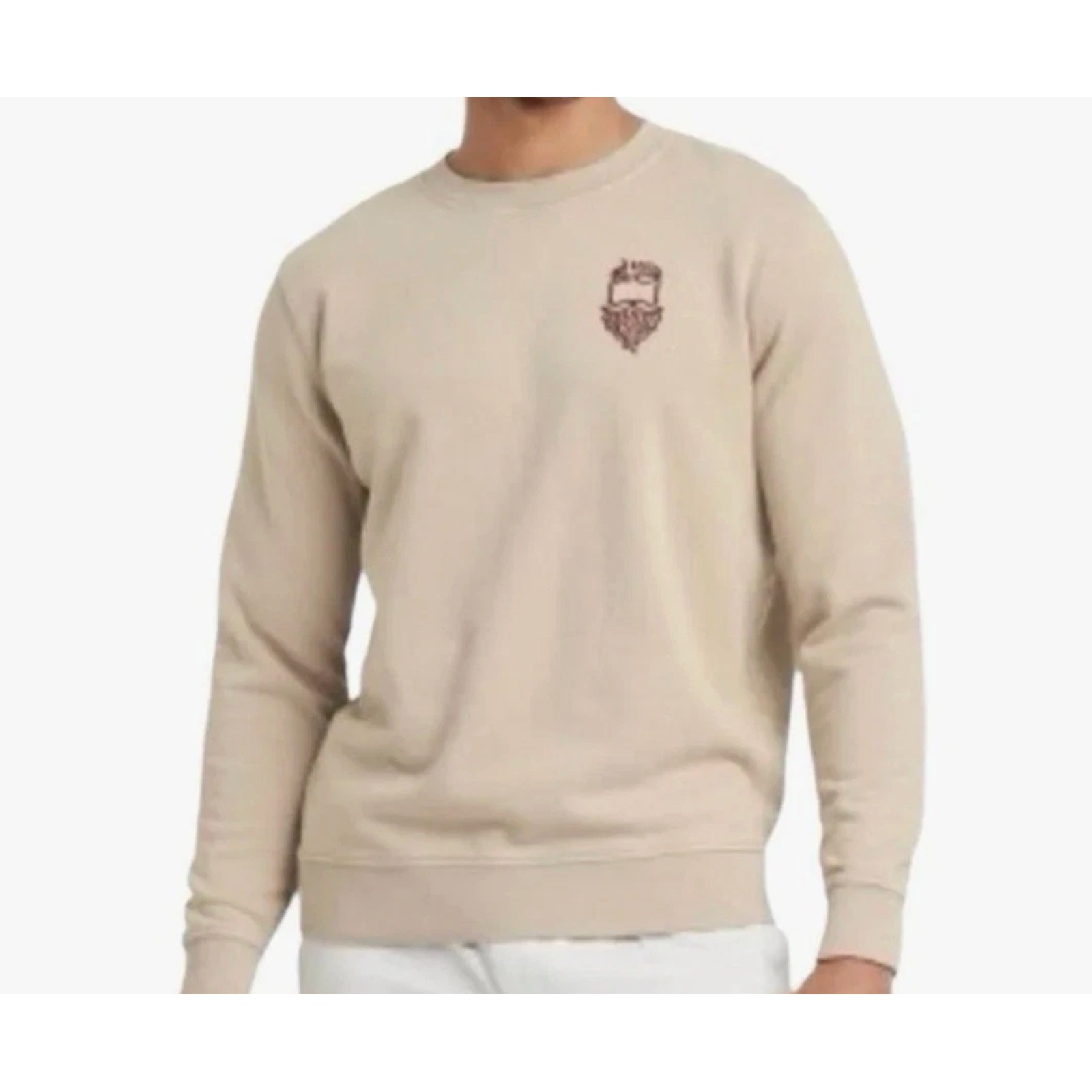 Goodfellow  Co Mens Size Xxl Taupe Brown Cotton Crewneck Sweatshirt Pullovernwt